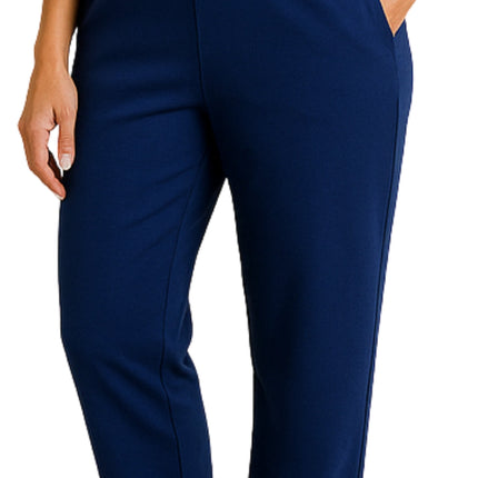 Women's Knit Pull on Pants - Cotton Blend with Flat Front waistband