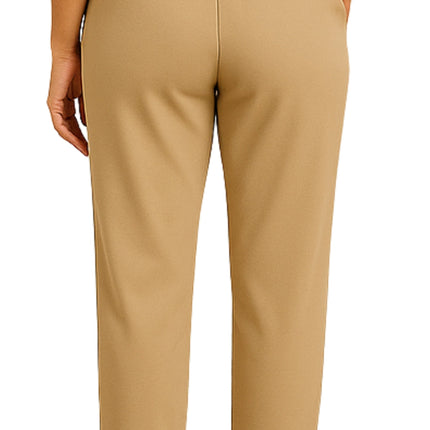 Women's Knit Pull on Pants - Cotton Blend with Flat Front waistband
