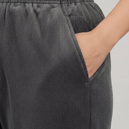 Womens Pull On Fine Wale Corduroy Pants with soft-covered elastic waist