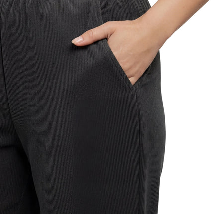 Womens Pull On Fine Wale Corduroy Pants with soft-covered elastic waist