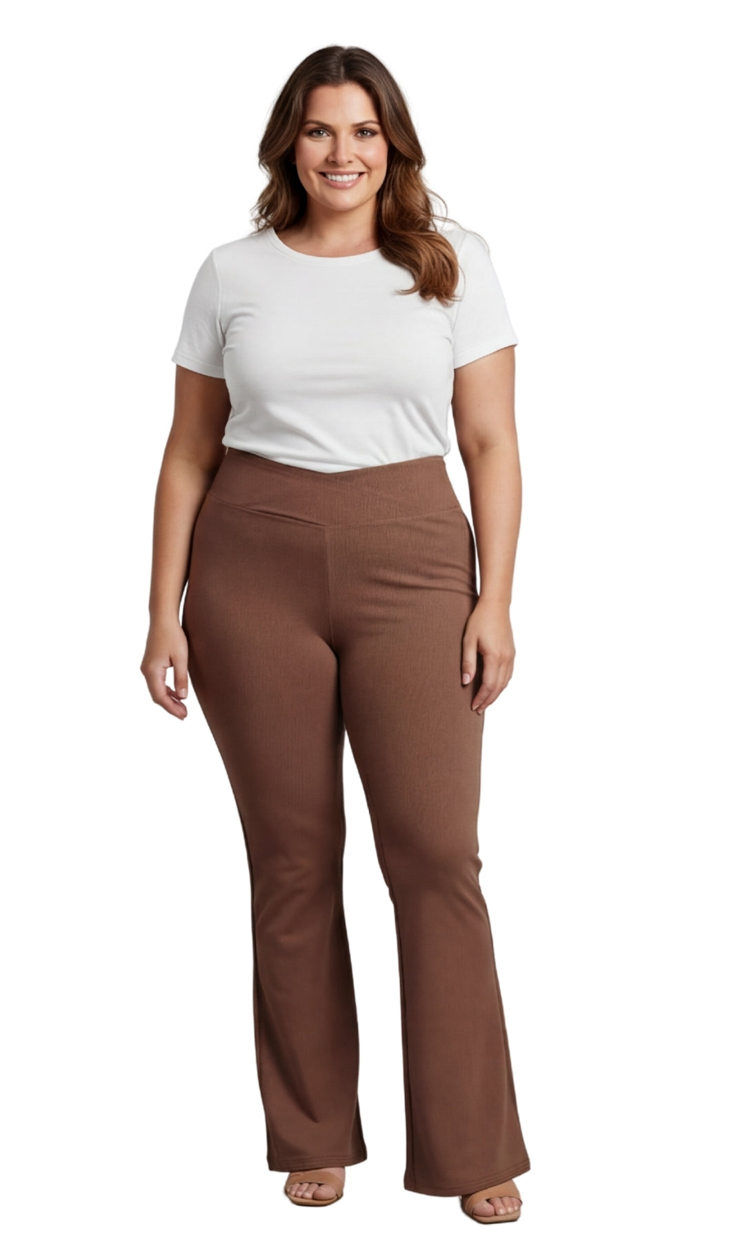 Women's Pull-on Cotton Stretch Bootcut Flare Leggings with a Crossover waistband