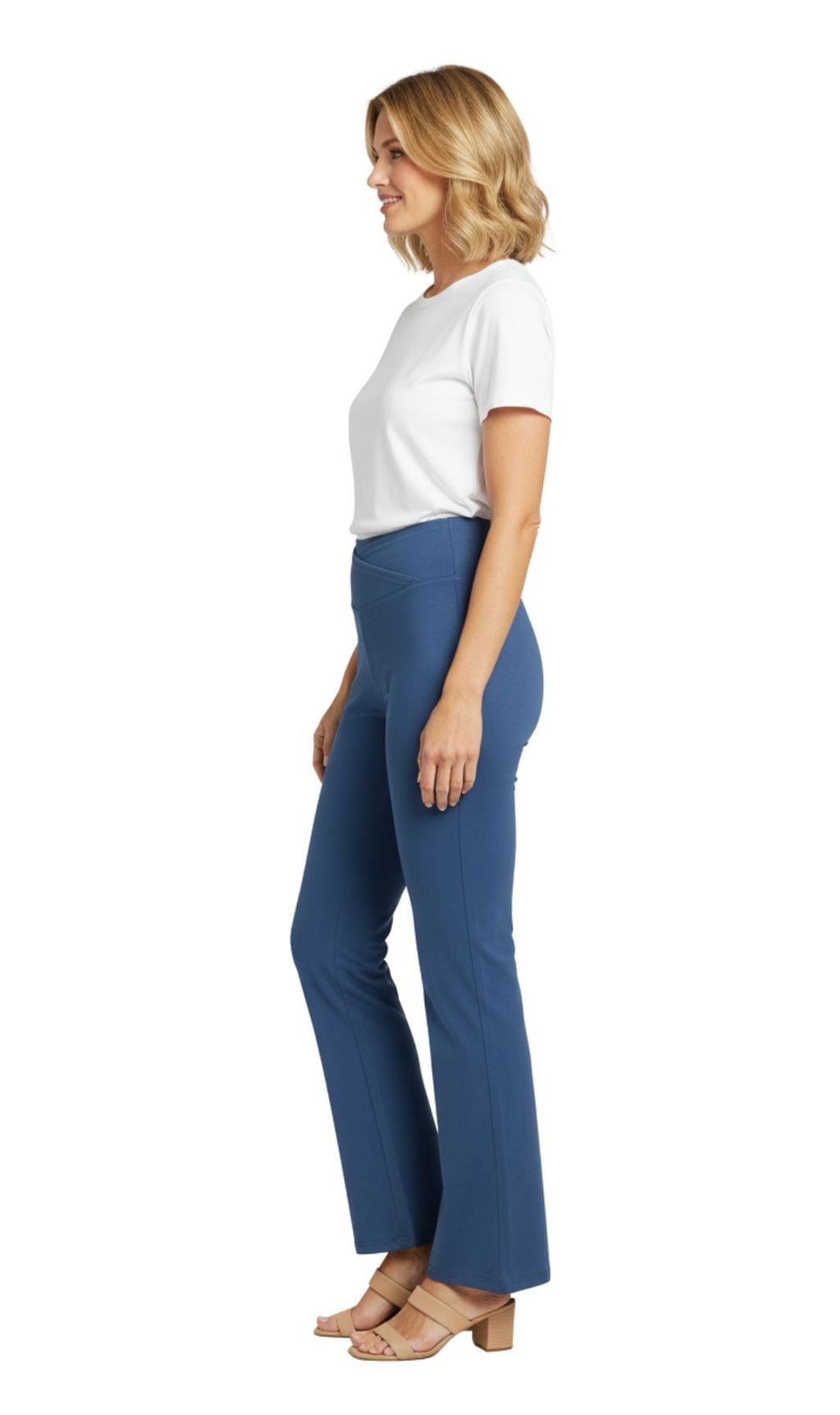 Women's Pull-on Cotton Stretch Bootcut Flare Leggings with a Crossover waistband