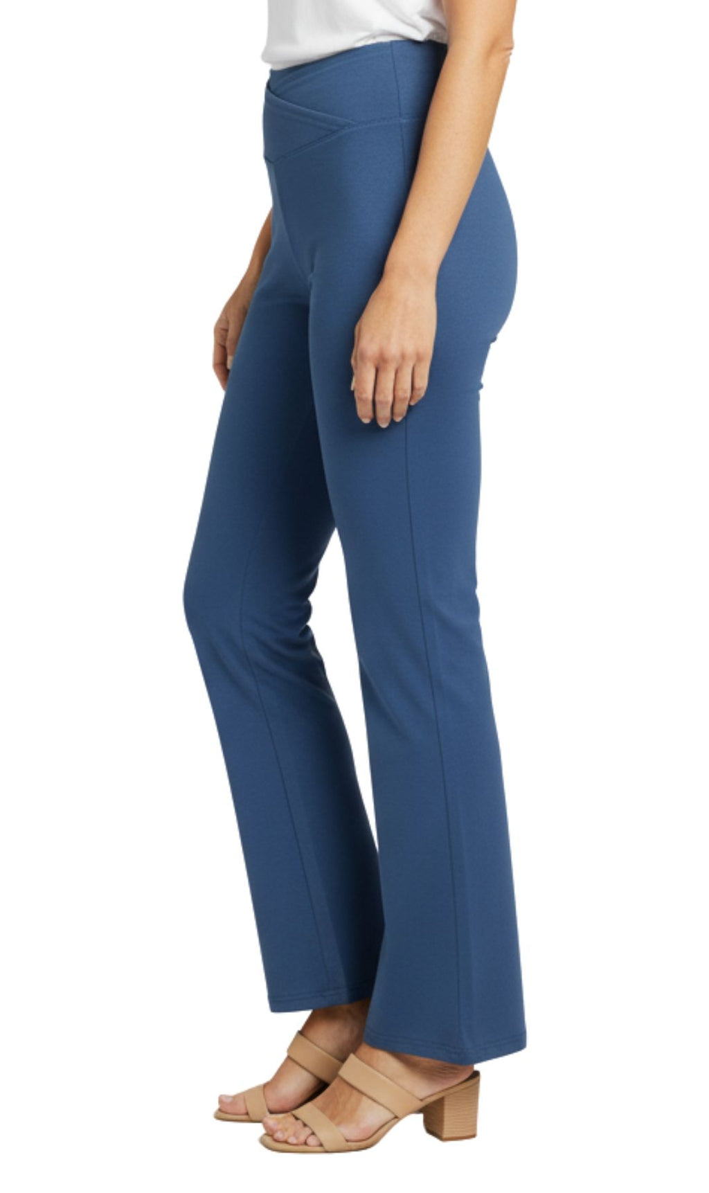 Women's Pull-on Cotton Stretch Bootcut Flare Leggings with a Crossover waistband