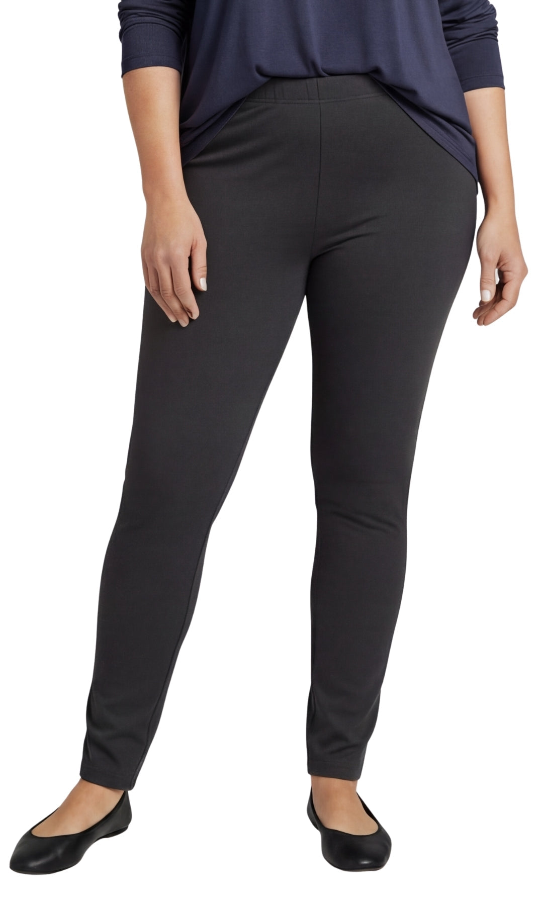 Women's Premium Cotton Stretch High-Waisted Black Leggings - Dressy Comfort in an Everyday Essential
