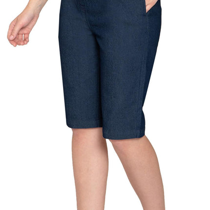 Women's Easy Pull on Bermuda Shorts in Denim and Twill