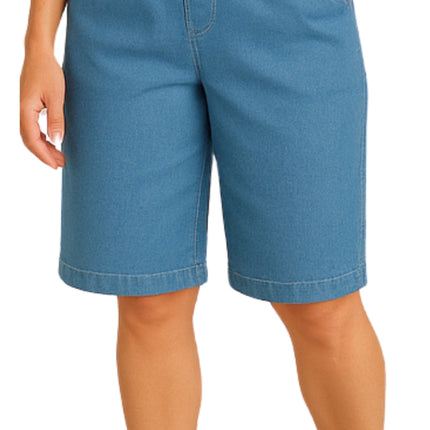 Women's Easy Pull on Bermuda Shorts in Denim and Twill