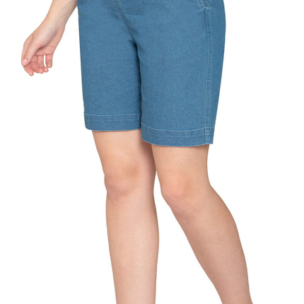 Women's Pull On Denim & Twill Shorts with stretch waist - No zipper or buttons