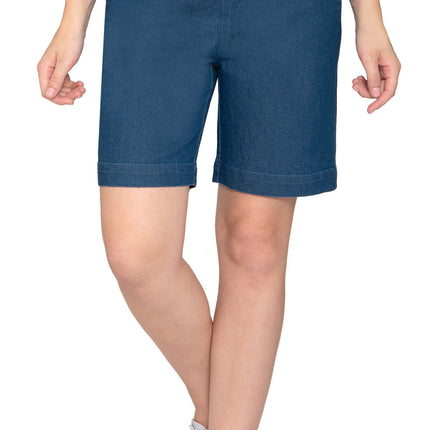 Women's Pull On Denim & Twill Shorts with stretch waist - No zipper or buttons
