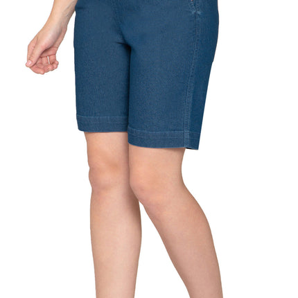 Women's Pull On Denim & Twill Shorts with stretch waist - No zipper or buttons