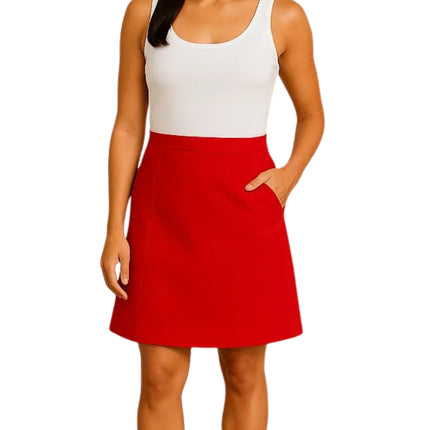Women's Pull on Skort in Twill with Elastic Waist and Front Pockets