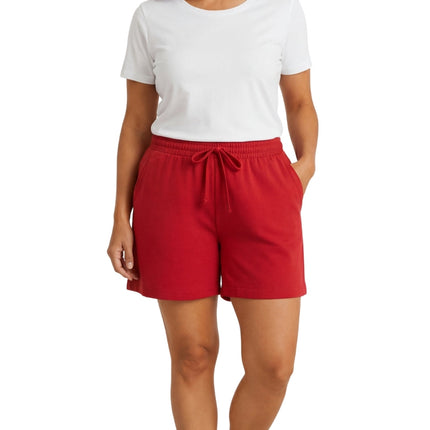 Women's Interlock Knit cotton Shorts with Elastic Waist and Adjustable Drawstring