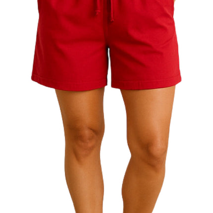 Women's Interlock Knit cotton Shorts with Elastic Waist and Adjustable Drawstring