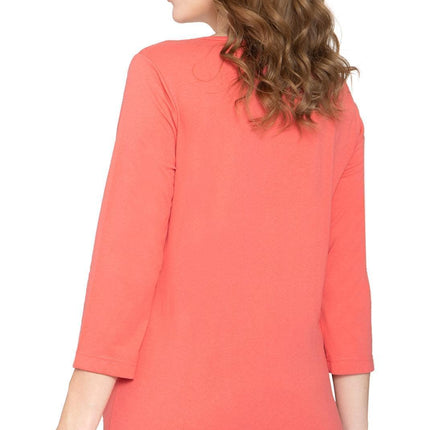 Women's Classic Comfort Fit 3/4 Sleeve length Crew Neck Jersey knit T-Shirt