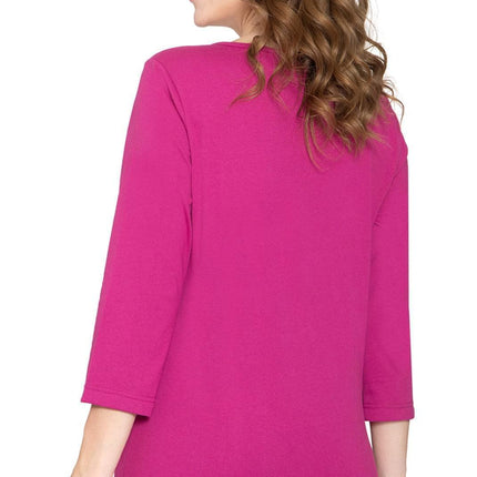 Women's Classic Comfort Fit 3/4 Sleeve length Crew Neck Jersey knit T-Shirt