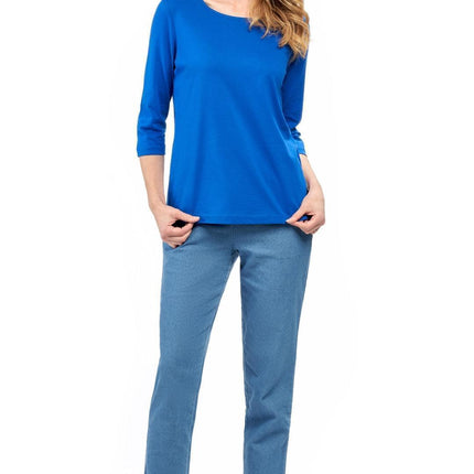 Women's Classic Comfort Fit 3/4 Sleeve length Crew Neck Jersey knit T-Shirt