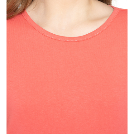Women's Classic Comfort Fit 3/4 Sleeve length Crew Neck Jersey knit T-Shirt