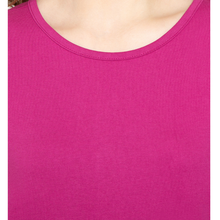 Women's Classic Comfort Fit 3/4 Sleeve length Crew Neck Jersey knit T-Shirt