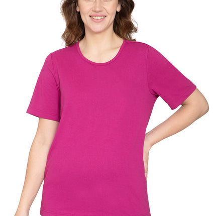 Women's Relaxed Fit Short-Sleeve Crew neck knit Tee Shirt