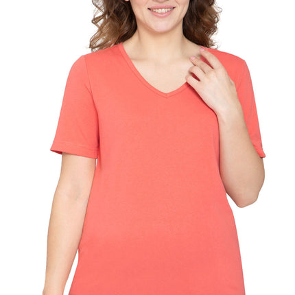 Women's Perfect Short-Sleeve V-Neck Tee Shirt - Cotton blend and Wrinkle Resistant