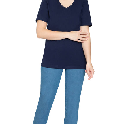 Women's Perfect Short-Sleeve V-Neck Tee Shirt - Cotton blend and Wrinkle Resistant