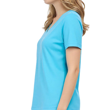 Women's Perfect Short-Sleeve V-Neck Tee Shirt - Cotton blend and Wrinkle Resistant