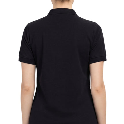 Women's Short Sleeve Pique Knit Polo Shirt in Relaxed Fit Pocketless Jersey