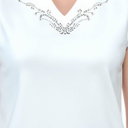 Women's Rhinestone Notch V-neck Knitted Tank Top