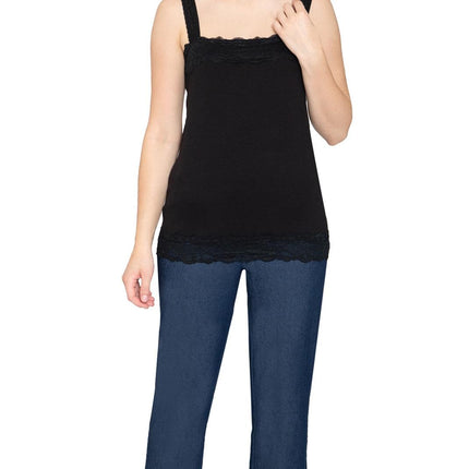 Women's Lacey Trim Cotton Blend Tank Top