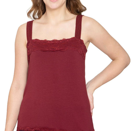 Women's Lacey Trim Cotton Blend Tank Top