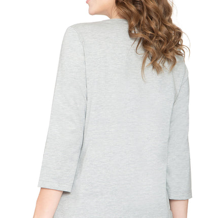 Women's 3/4 sleeves Henley in Cotton Blend with Button Placket