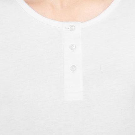 Women's 3/4 sleeves Henley in Cotton Blend with Button Placket