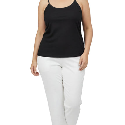 Women's Essential Adjustable Strap Camisole in Soft Cotton Blend Fabric with a built in Shelf Bra