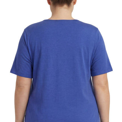 Women's Scalloped Neckline Embellished Tee