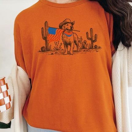 American Cowboy Dog Graphic Plus Heavy Cotton Tee