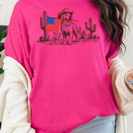 American Cowboy Dog Graphic Plus Heavy Cotton Tee