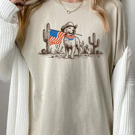 American Cowboy Dog Graphic Plus Heavy Cotton Tee