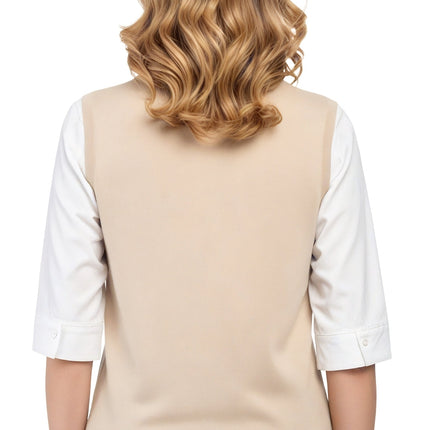 Womens Button Front Cable Knit Cardigan Sweater Vest