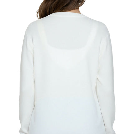 Women's Faux Pearl Cardigan in Cashmere-like Soft Knit