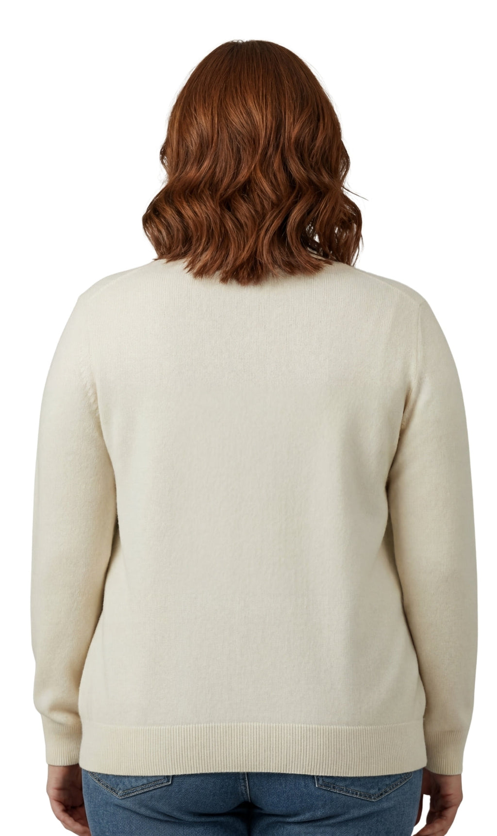 Women's Soft Cotton Button-Up Cardigan Crewneck Sweater Long Sleeves with Front Pockets