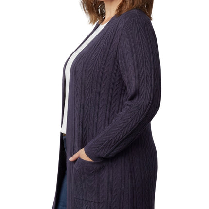 Women's Cable Knit Duster Sweater with Pockets Effortless Longline Cardigan for Everyday Warmth