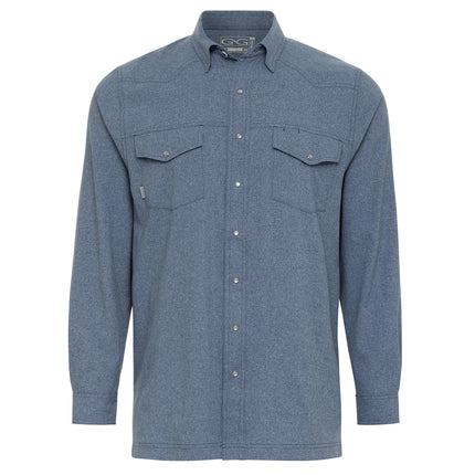 Deep Water Pearl Snap Shirt | Long Sleeve