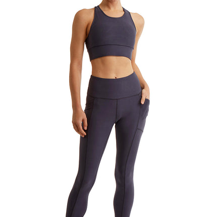 Turtle Bay New York Women's 7/8 Legging in Strong Compressed Double Knit Polyester Blend Fabric with side phone Pockets