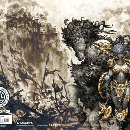 RED SONJA NOIR #1 - DONGHEE KIM VIRGIN VARIANT WRAPAROUND COVER B HEROESCON