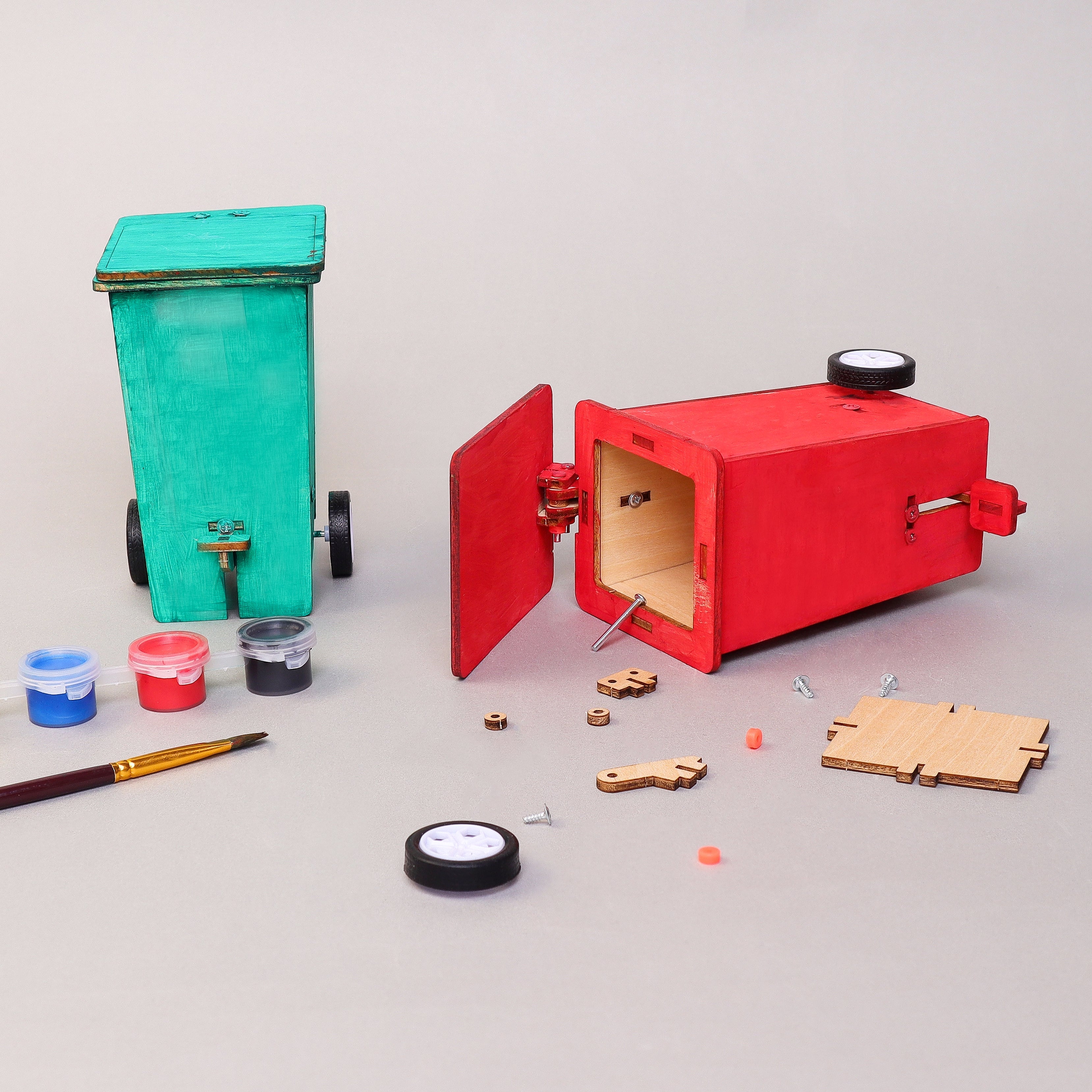 Build & Paint Mini Trash Cans (Set of 2) – Fun Desk Décor & Craft Project