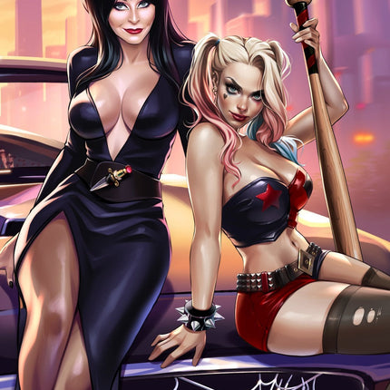HARLEY QUINN X ELVIRA #1 - KATYA SINYUKHINA COVER A WRAPAROUND NYCC 2025