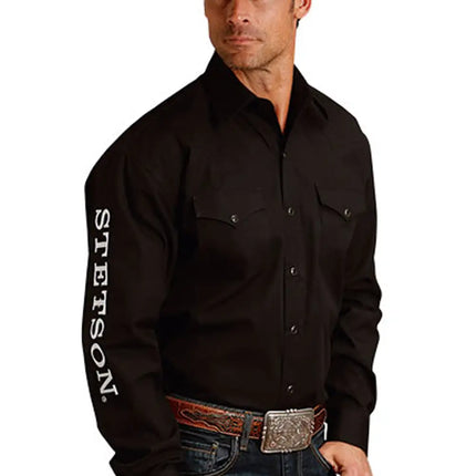 Stetson Logo Wear (Black) - Men's Western Shirt