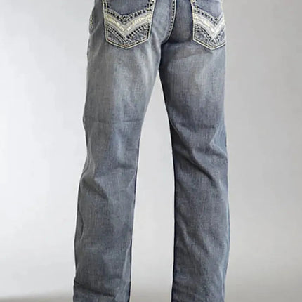 Stetson 1312 Relaxed Fit Jeans with Pieced Back Pocket (Light Wash) - Men's Bootcut Jeans (Closeout)