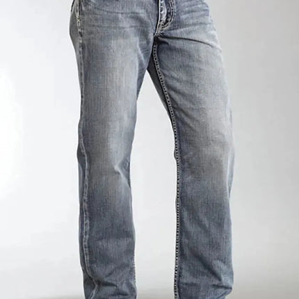 Stetson 1312 Relaxed Fit Jeans with Pieced Back Pocket (Light Wash) - Men's Bootcut Jeans