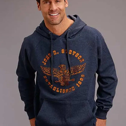 Stetson Eagle in Circular Shield (Navy) - Men's Hoodie Sweatshirt