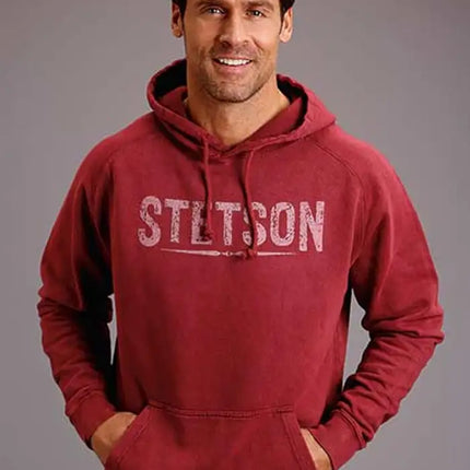 Stetson Vintage Mineral Washed (Burgundy) - Men's Hoodie Sweatshirt